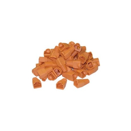 Cable Wholesale RJ45 Strain Relief Boots, Orange, 50 Pieces Per Bag SR-8P8C-OR